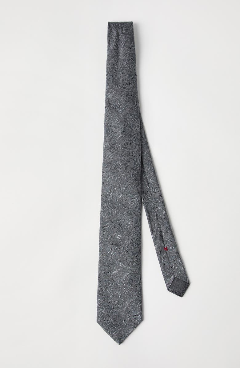 Brunello Cucinelli Silk necktie, Alternate, color, Grey