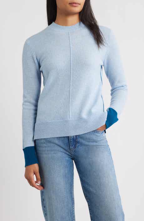 Griffen Contrast Trim Wool & Cashmere Crewneck Sweater