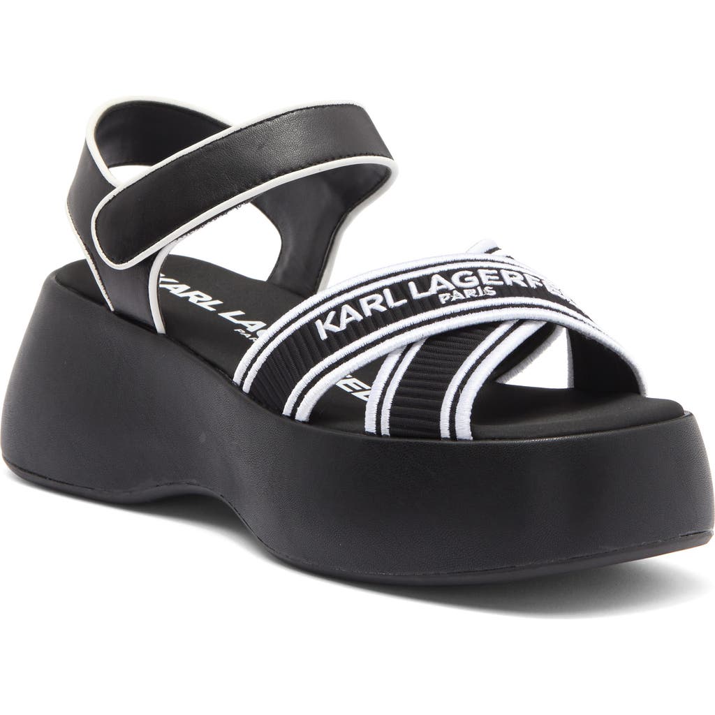 Karl Lagerfeld Paris Meddi Platform Sandal In Black