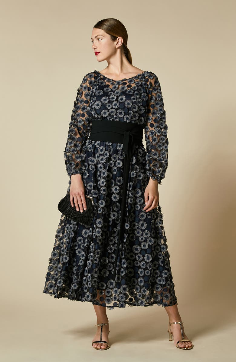 Marina Rinaldi Embroidered Tulle Skirt, Alternate, color,