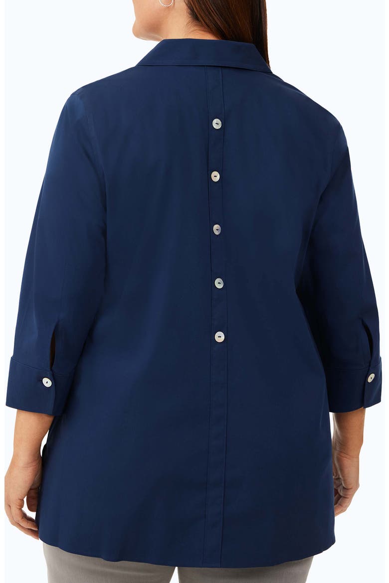 Pamela Non-Iron Stretch Tunic Blouse, Alternate, color, NAVY