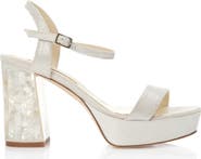 Freya Rose GiGi Ivory Ankle Strap Pearl Heel Sandal
