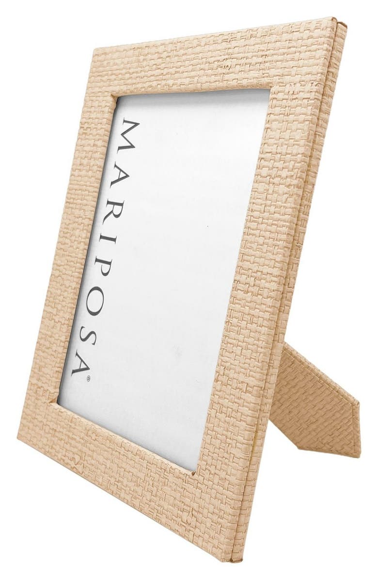 Mariposa Coconut Grove Faux Grasscloth 5 x 7-Inch Picture Frame, Alternate, color, Beige
