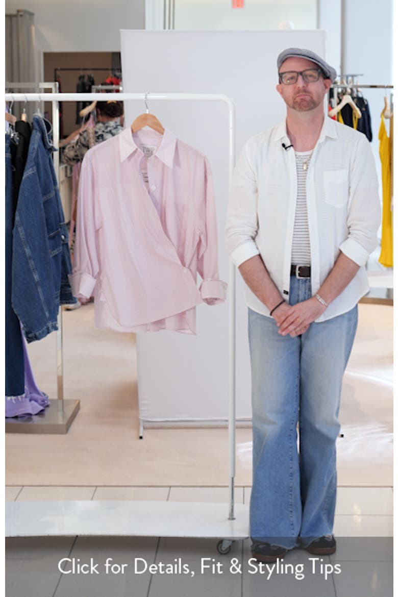 Newest Earl Stripe Wrap Front Cotton Button-Up Shirt video
