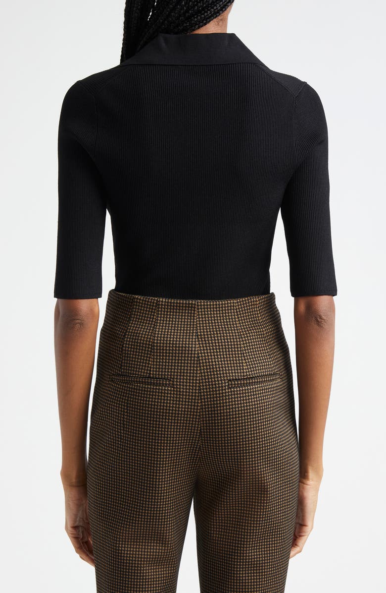 Veronica Beard Emily Johnny Collar Rib Knit Polo, Alternate, color,