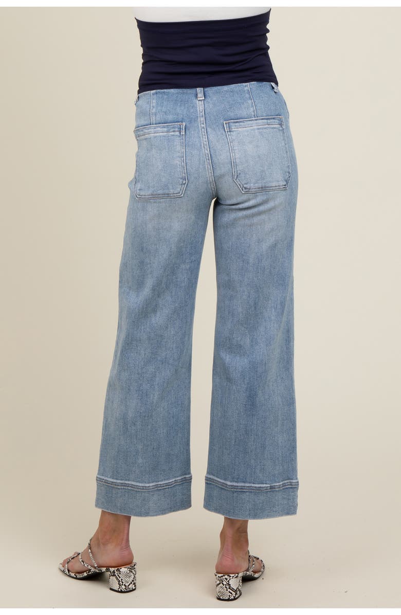 PinkBlush Cuffed Wide Leg Maternity Jeans, Alternate, color, 