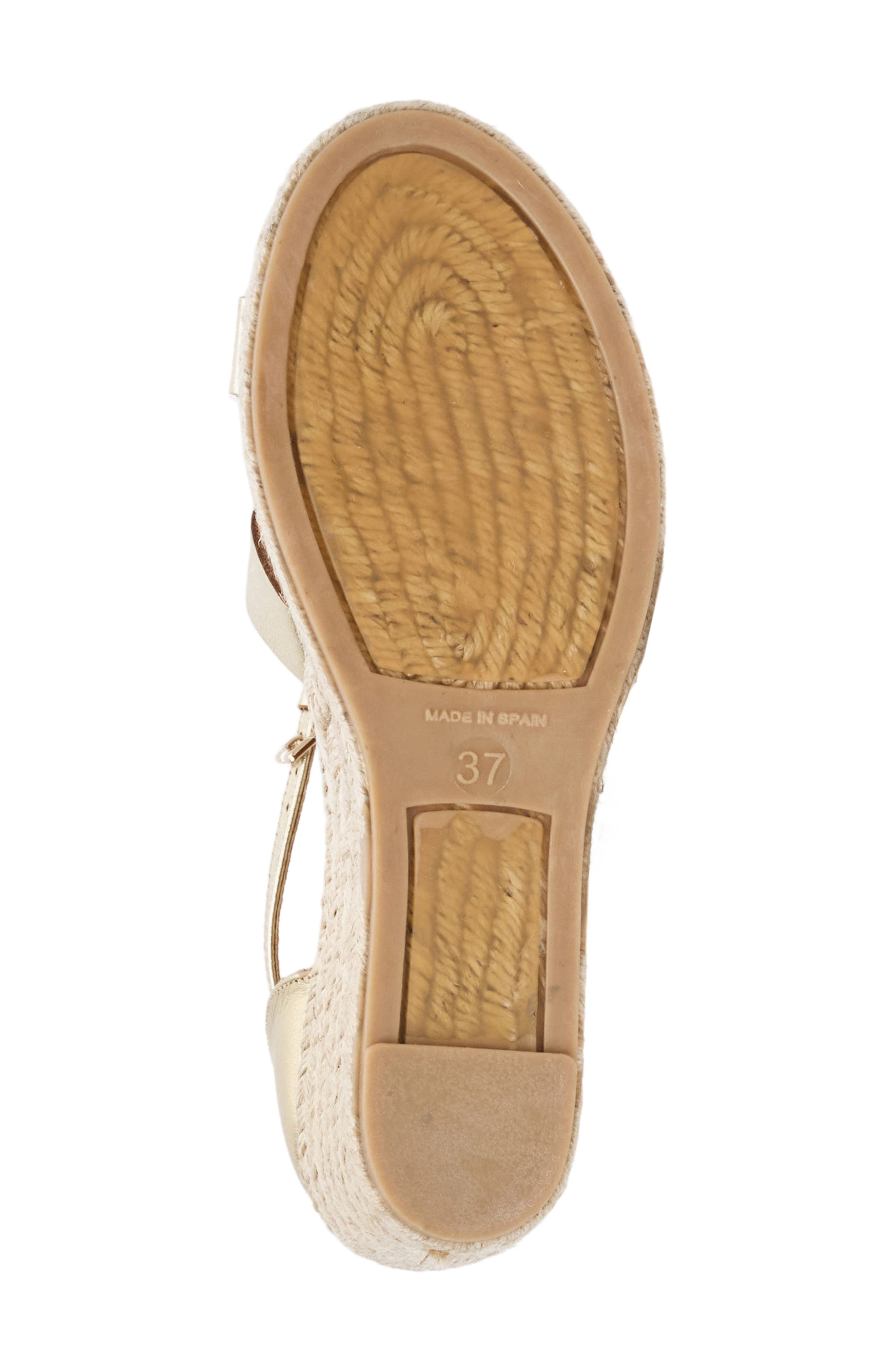 Dina Ankle Strap Wedge Sandal, Alternate, color, PLATINO