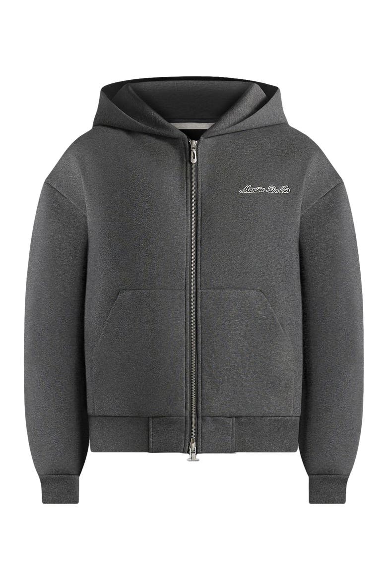Unisex Signature Relaxed Fit Zip Hoodie, Alternate, color, Charcoal Grey
