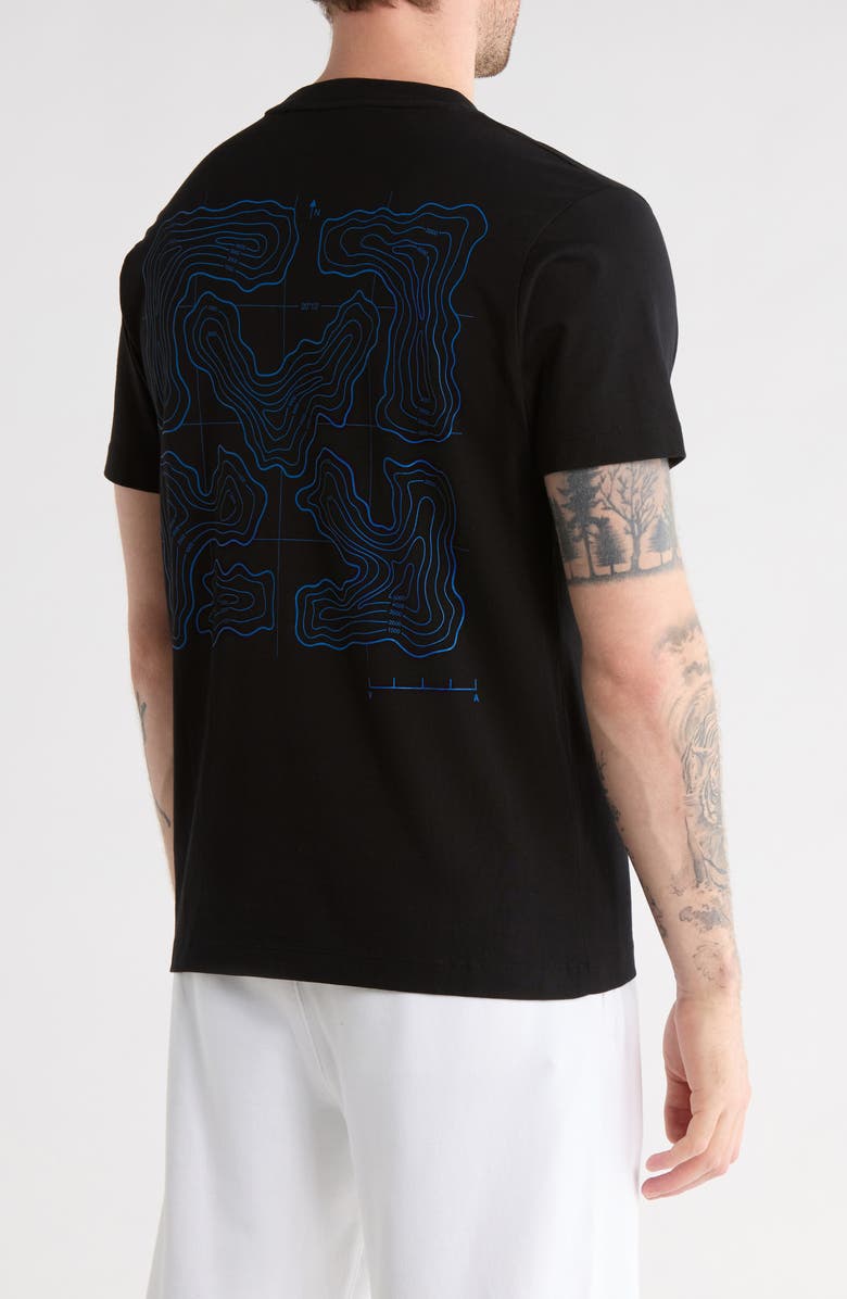 Off-White Slim Fit Arrow Logo Cotton Graphic T-Shirt, Alternate, color, Black And Blue