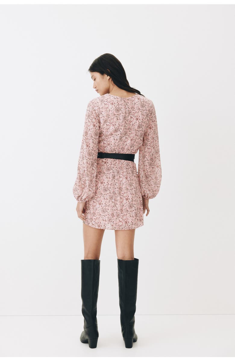 H&M Button-detail Crinkled Dress, Alternate, color, Pink/Floral