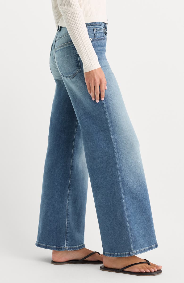 Good American Soft-Tech Good Waist High Waist Wide Leg Palazzo Jeans, Alternate, color, Indigo1238