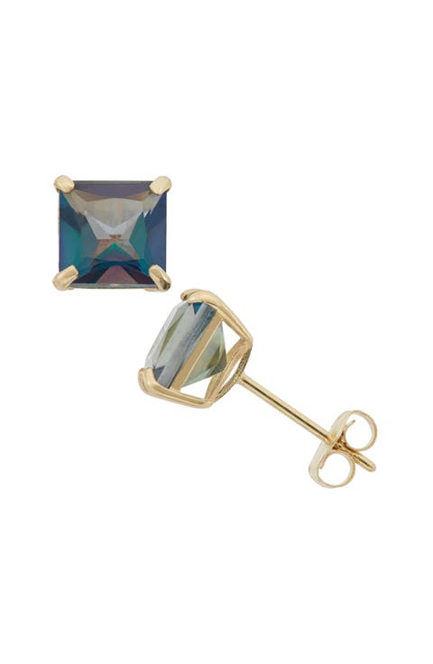 10K Gold Solitaire Stud Earrings