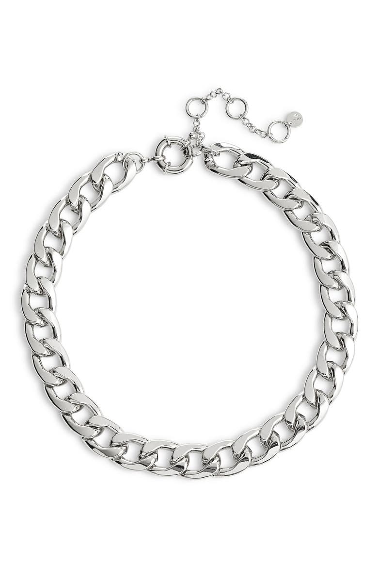Large Chain Collar Necklace (Nordstrom Exclusive), Main, color, RHODIUM