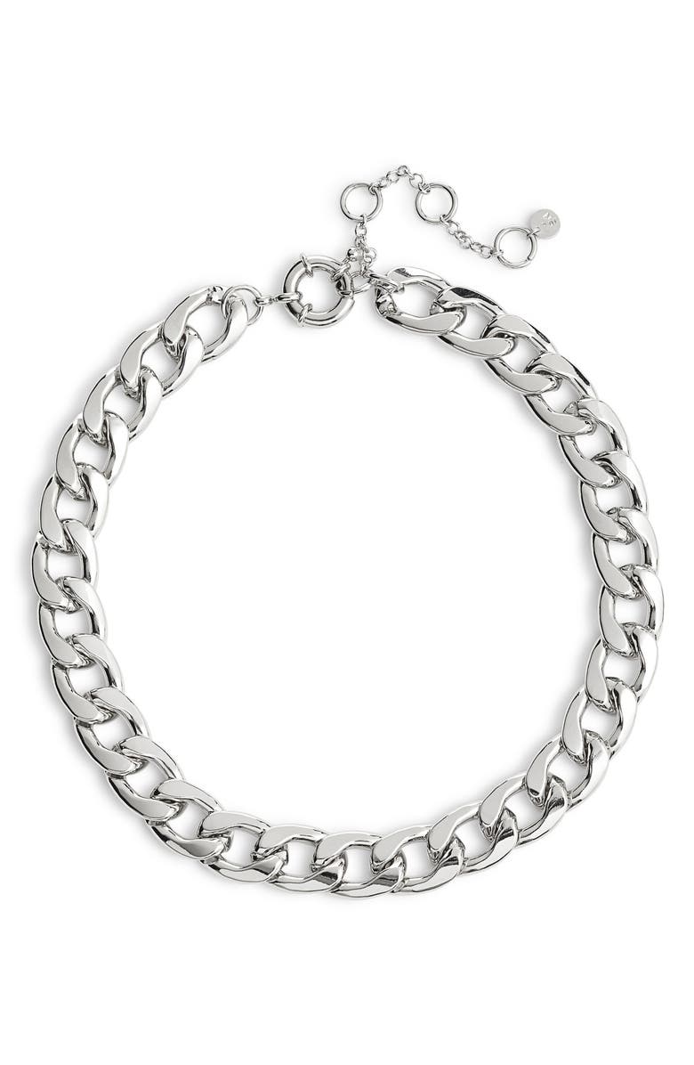 Something Navy Large Chain Collar Necklace, Main, color, 