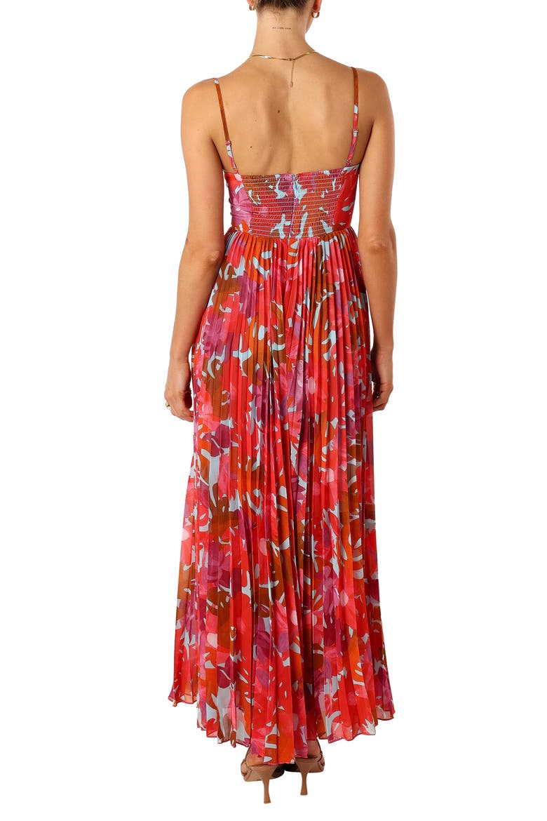 Achanti Print Pleated Maxi Dress, Alternate, color, PINK AZALEA