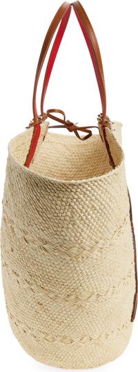 Large Cabata Woven Raffia Basket Tote