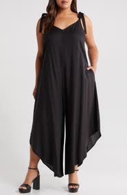 Vince Camuto Tie Strap Crop Wide Leg Jumpsuit