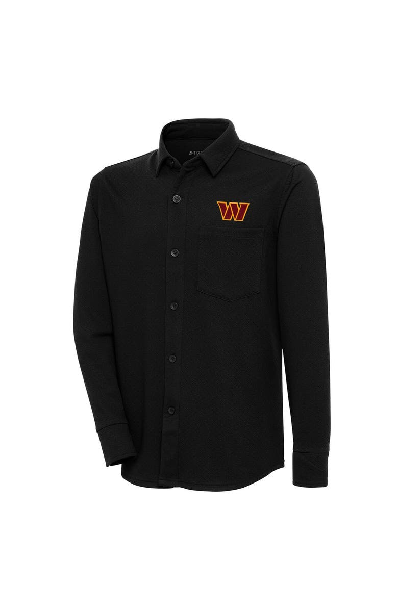 ANTIGUA Men's Antigua  Black Washington Commanders Streamer Button-Up Shacket, Main, color, 