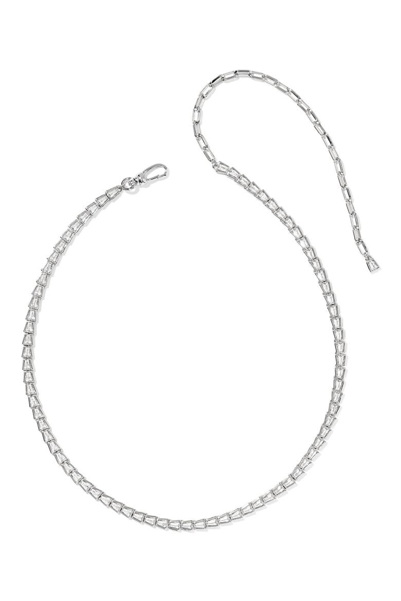 Bella Cubic Zirconia Tennis Necklace, Alternate, color, SILVER WHITE CUBIC ZIRCONIA
