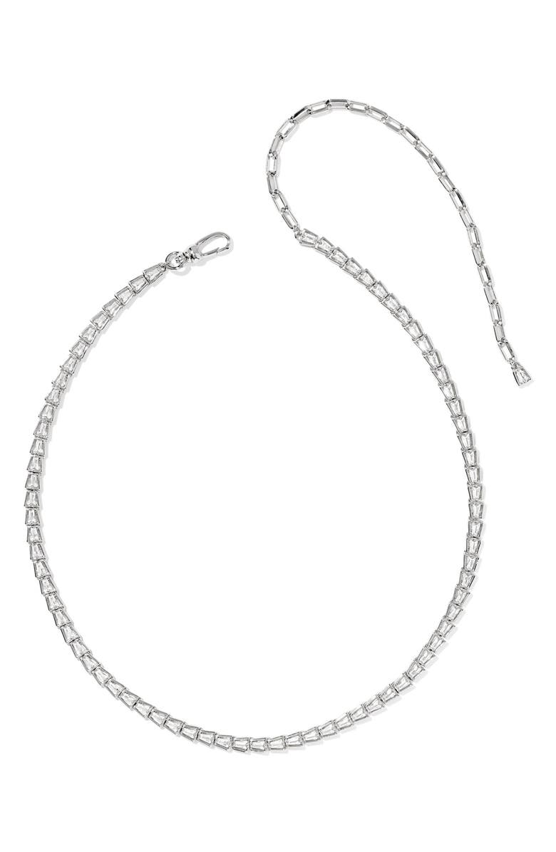 Kendra Scott Bella Cubic Zirconia Tennis Necklace, Alternate, color, Silver White Cubic Zirconia