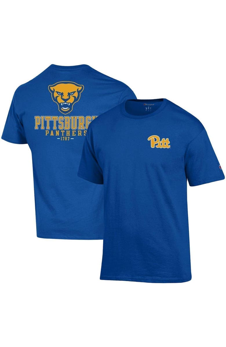 Champion Men's Champion Royal Pitt Panthers Stack 2-Hit T-Shirt, Main, color,