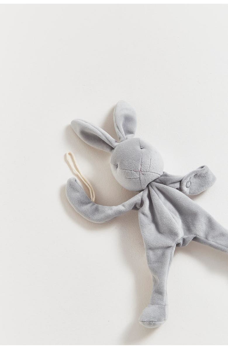 Babycottons Premium Peruvian Pima Cotton Grey Plush Pacifier Holder For Infant, Alternate, color, 