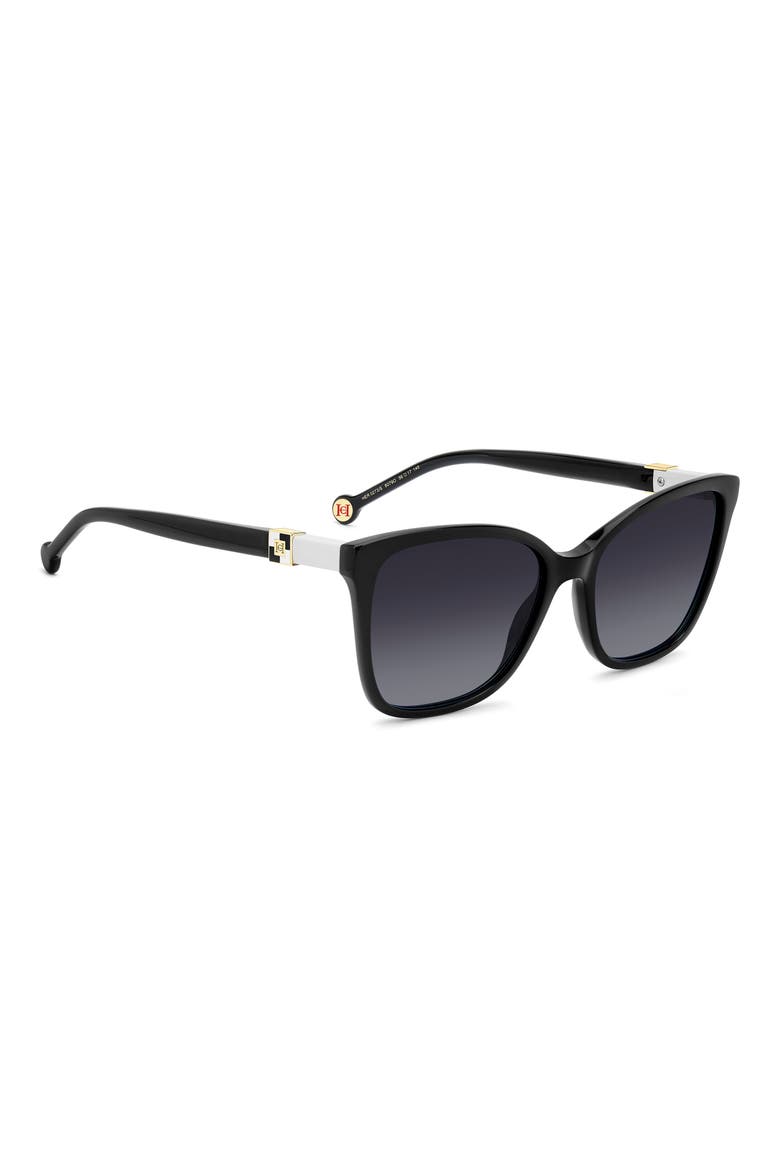 Her 56mm Gradient Rectangular Sunglasses, Alternate, color, BLACK/ DARK GREY SF