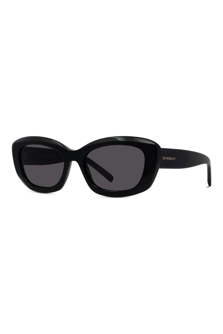 GV Day 54mm Geometric Sunglasses, Alternate, color, SHINY BLACK / SMOKE