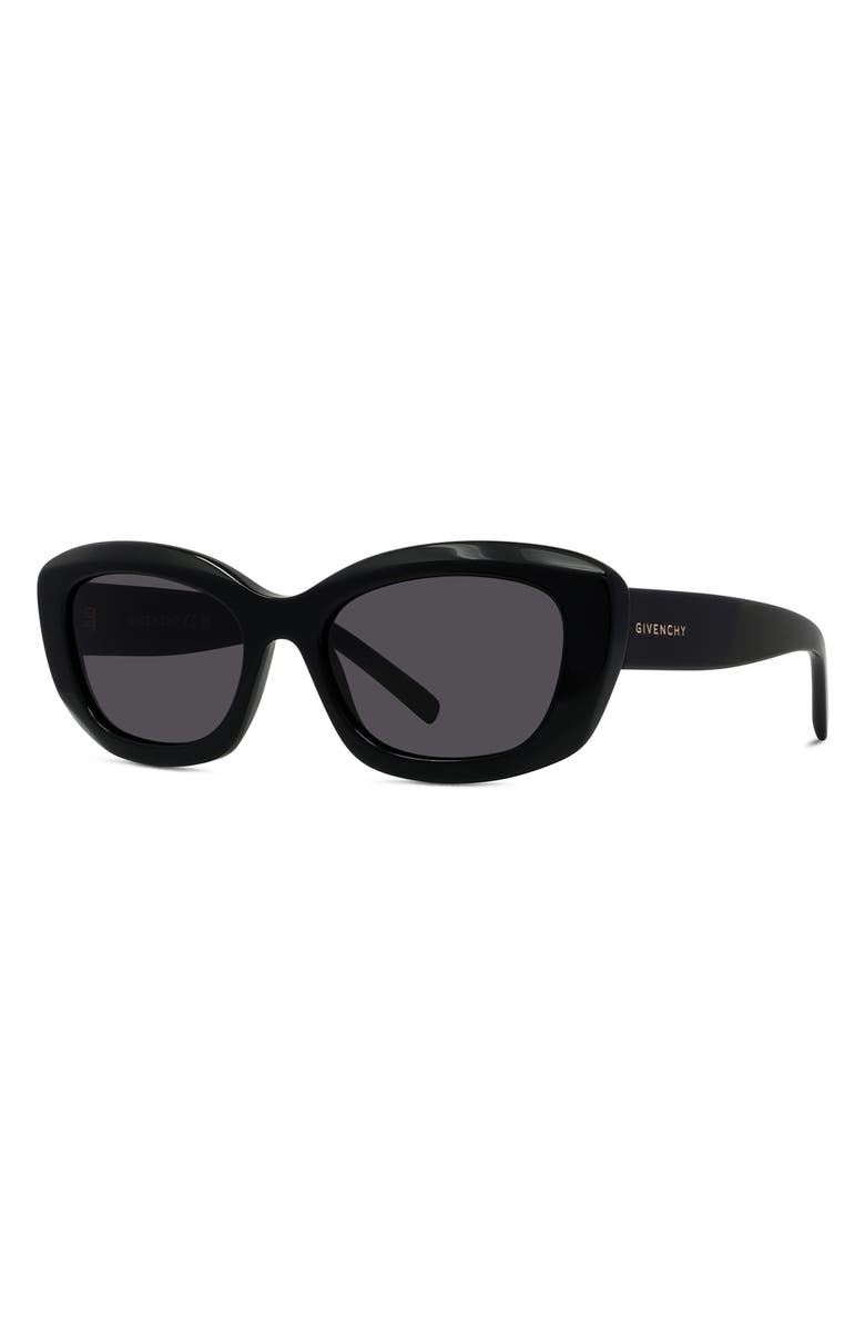 Givenchy GV Day 54mm Geometric Sunglasses, Alternate, color, Shiny Black / Smoke