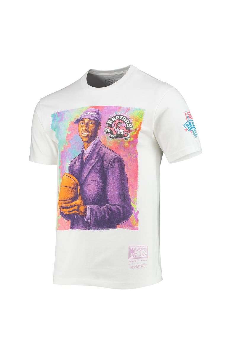 Mitchell & Ness Men's Mitchell & Ness Tracy McGrady White Toronto Raptors Hardwood Classics Draft Day Colorwash T-Shirt, Alternate, color, 