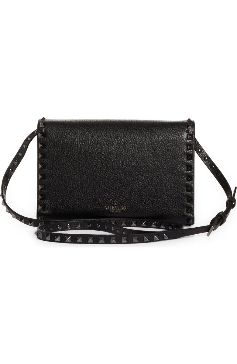 Valentino Garavani Small Rockstud Leather Shoulder Bag, Alternate, color,