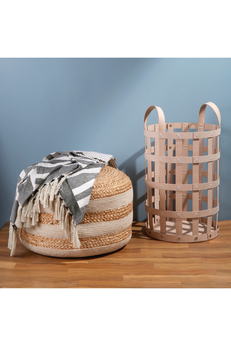 Pali Recycled Leather Everything Basket, Alternate, color, Natural