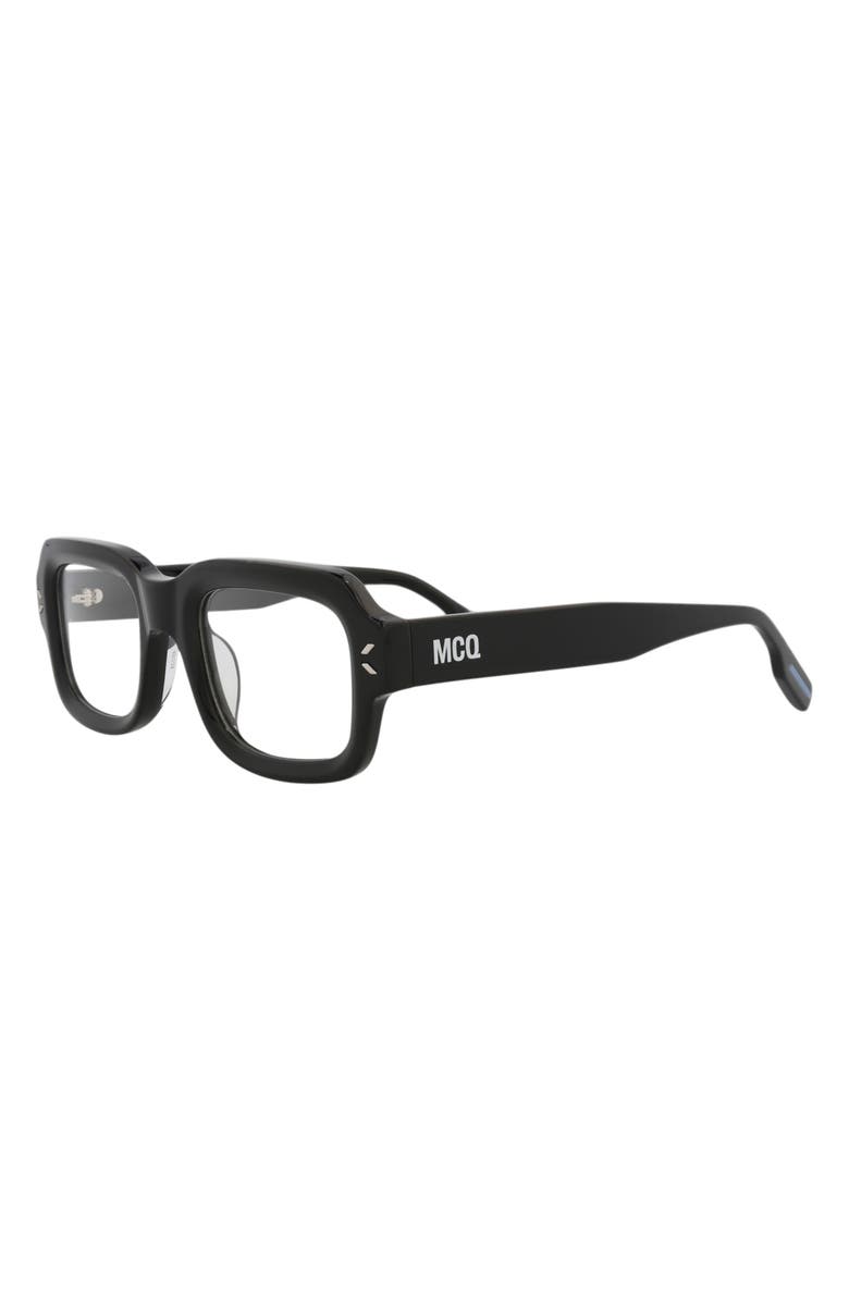 McQueen 49mm Rectangular Optical Glasses, Alternate, color, 