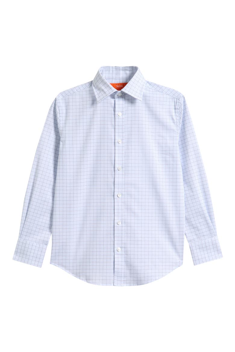 Kids' Check Cotton Blend Button-Up Shirt, Main, color, BLUE