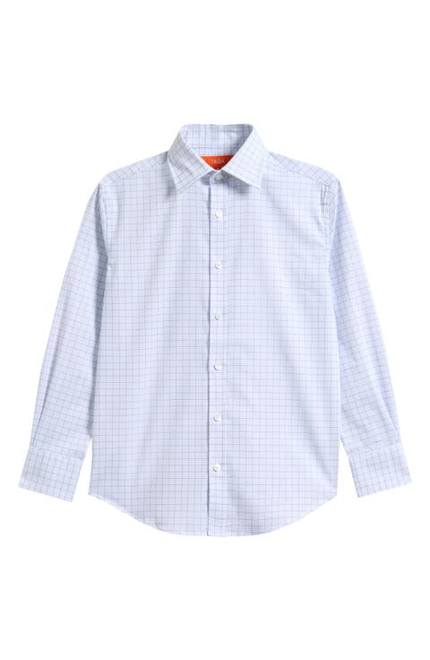 Kids' Check Cotton Blend Button-Up Shirt (Big Kid)