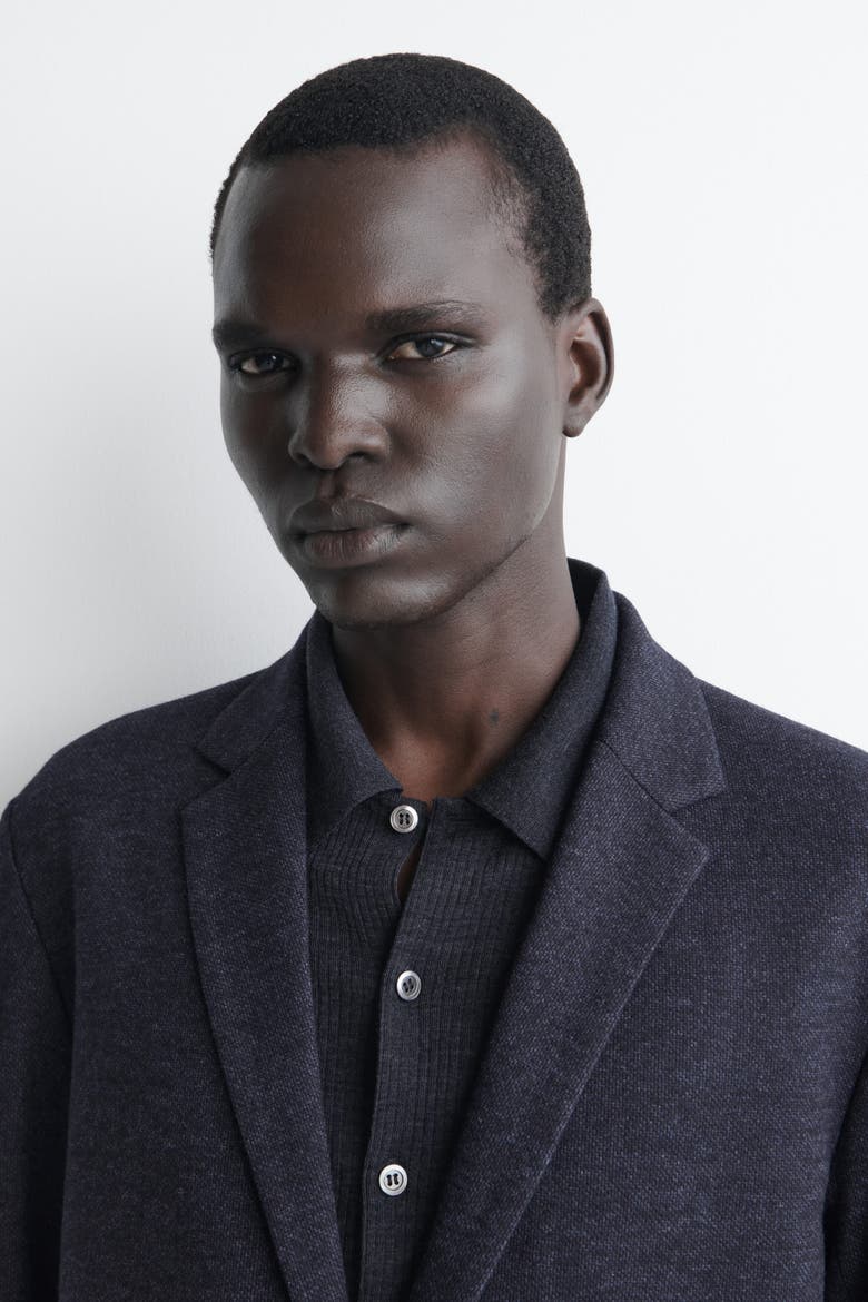 Unstructured Jersey Blazer, Alternate, color, NAVY MÉLANGE