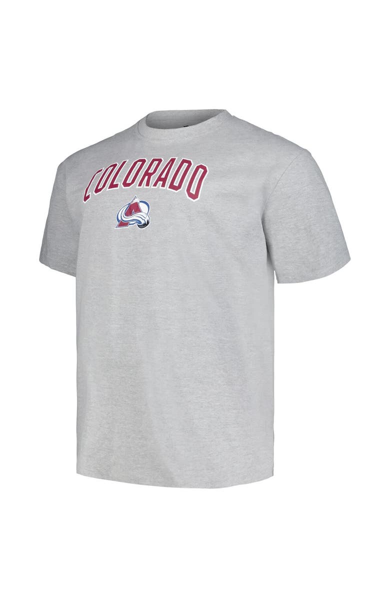 PROFILE Men's Profile Heather Gray Colorado Avalanche Big & Tall Arch Over Logo T-Shirt, Alternate, color, Heather Gray