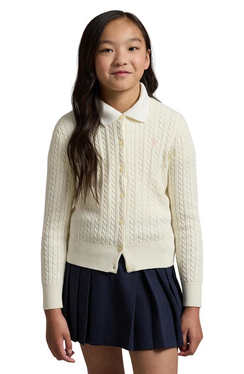 Polo Ralph Lauren Girl's Mini Cable-knit Cardigan In White