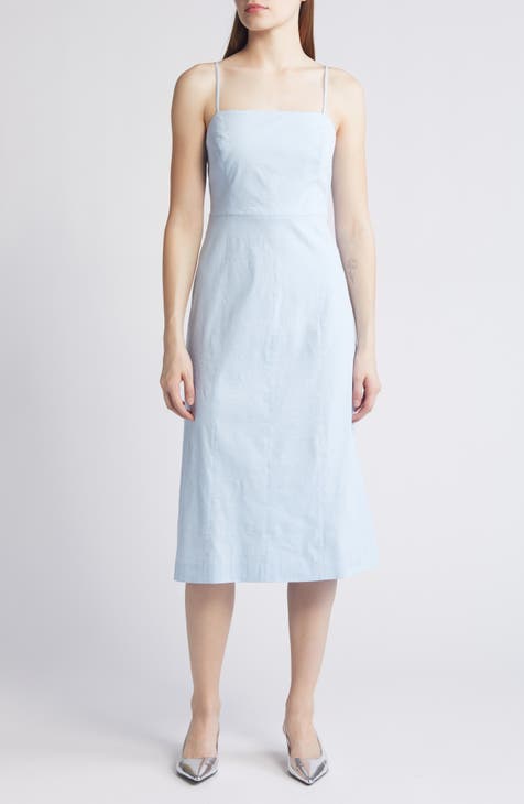 Good Strappy A-Line Linen Blend Dress