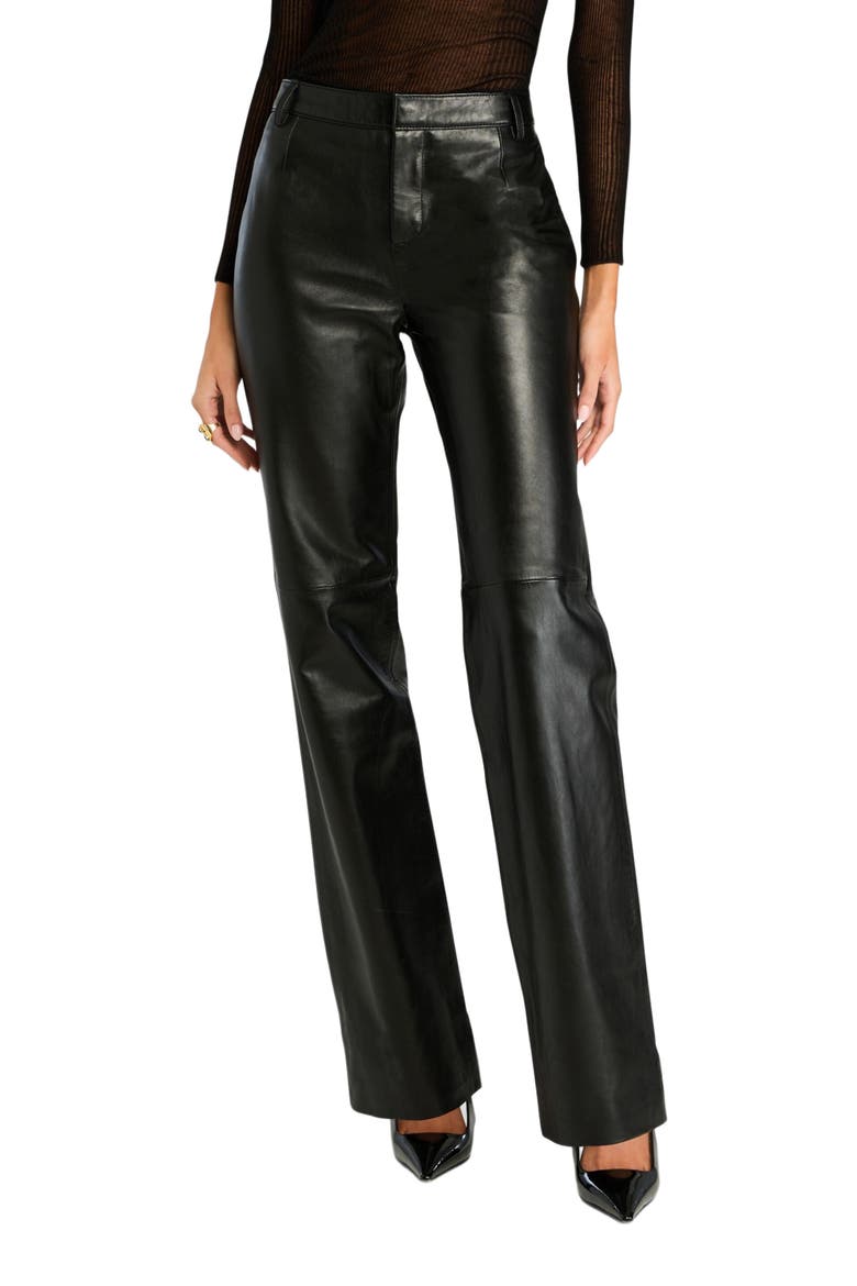 Adelina Leather Pant, Alternate, color, Black