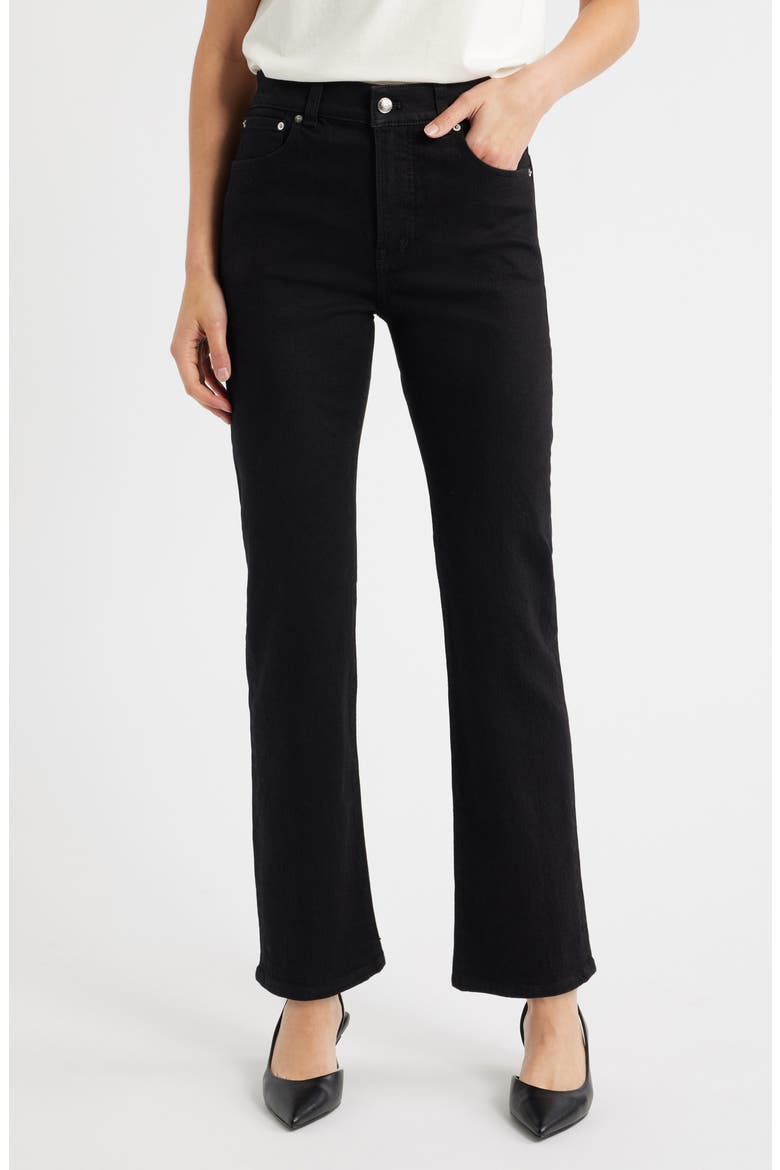 Longline Straight Leg Jeans, Alternate, color, BLACK FROST