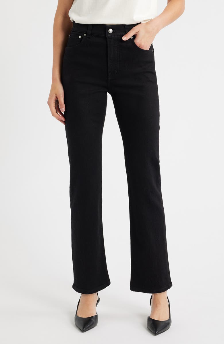 Madewell Longline Straight Leg Jeans, Alternate, color, Black Frost