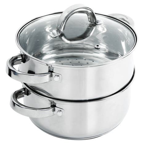 Hali 3-Piece Stainless Steel Steamer Set With Lid