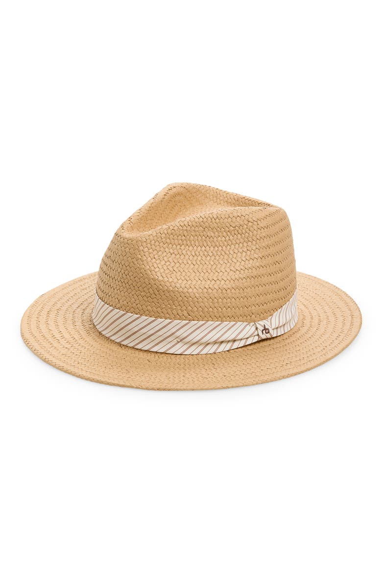 Packable Straw Fedora, Main, color, BURNT STRAW