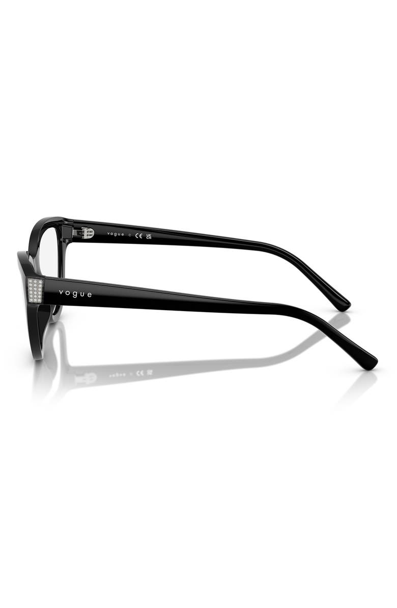 VOGUE 54mm Cat Eye Optical Glasses, Alternate, color, Black