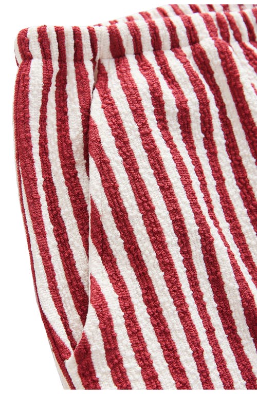 Next Stripe Cotton French Terry Shorts In Red