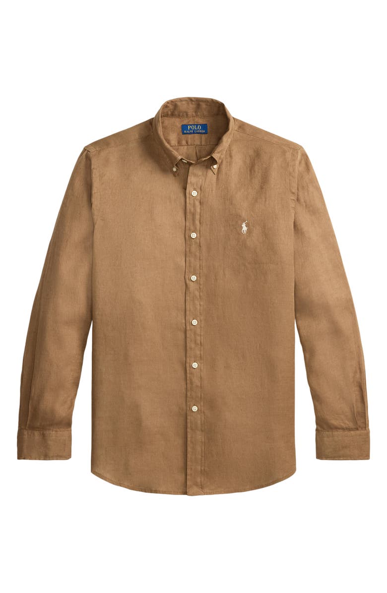 Polo Ralph Lauren Classic Fit Linen Button-Down Shirt, Alternate, color, Rl Brown