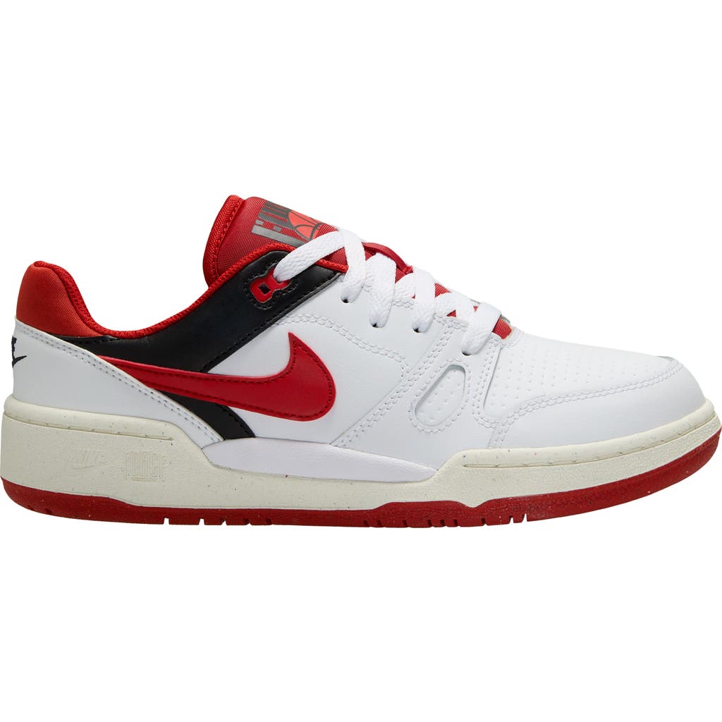 Nike Full Force Lo Sneaker In White/red/black