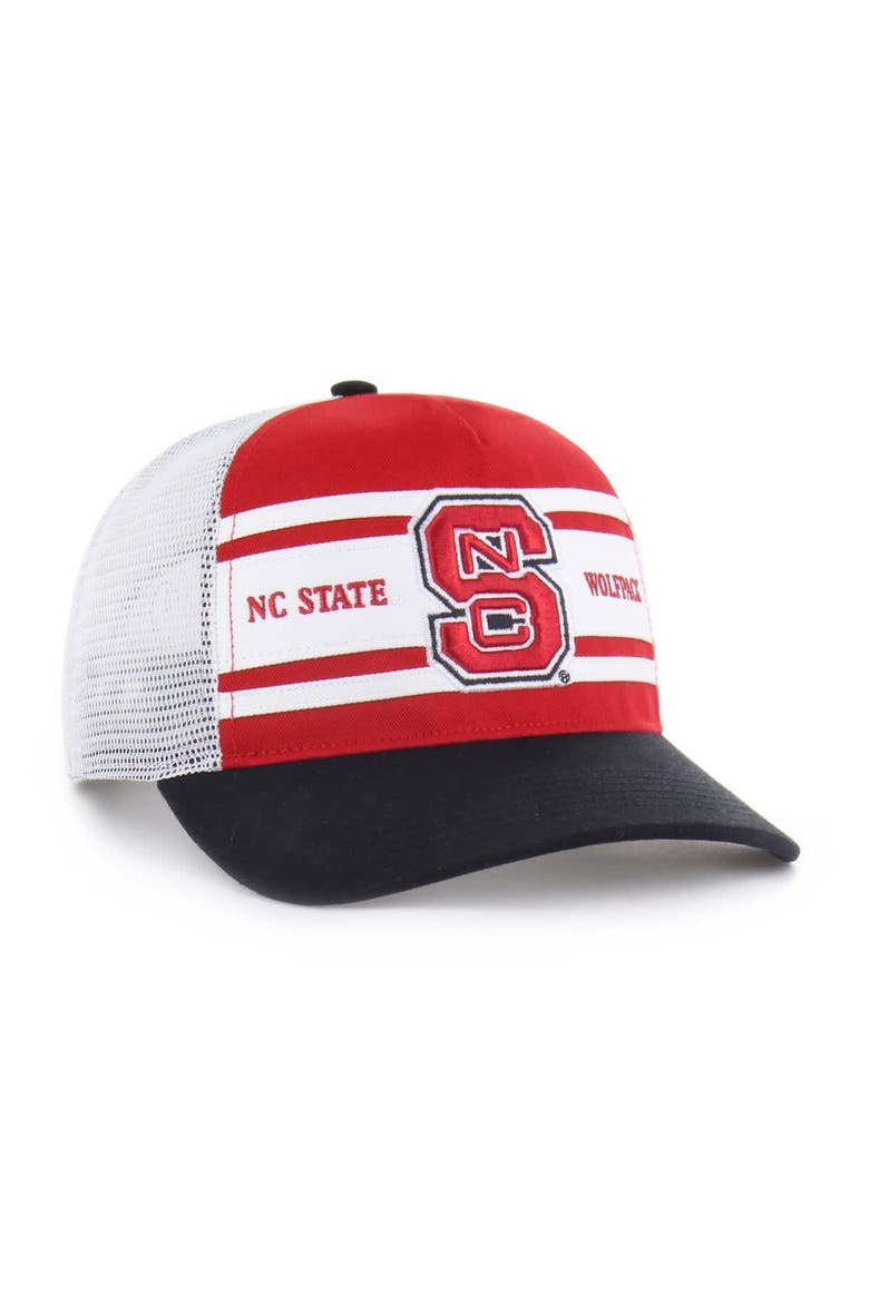 Youth '47 Red/Black NC State Wolfpack Super Stripe Hitch Adjustable Trucker Hat, Alternate, color, Red