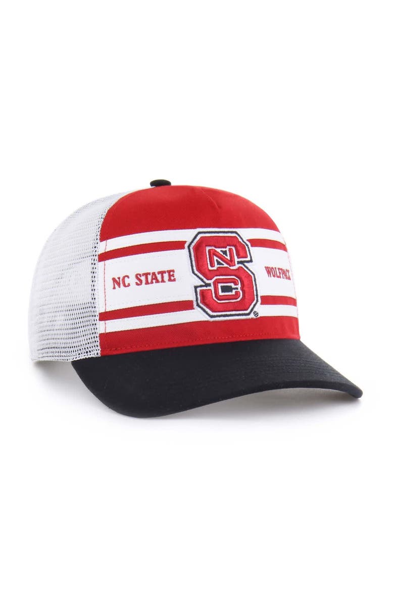 '47 Youth '47 Red/Black NC State Wolfpack Super Stripe Hitch Adjustable Trucker Hat, Alternate, color, Red